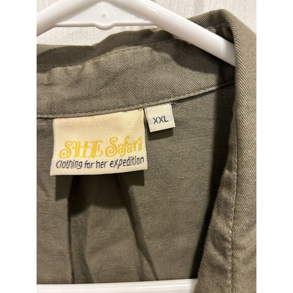 SHE SAFARI Hunter Khaki Shirt Button Up Long Sleeve Women's Size 2XL XXL - Picture 4 of 9